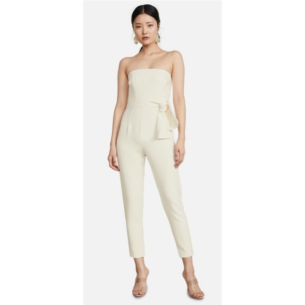 Black Halo Strapless Ivory Jumpsuit NWT Size 2